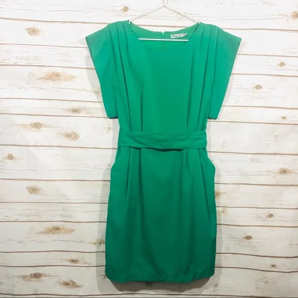 green emerald velvet dress Eliza J Women's One Shoulder Scuba Cocktail Dress with Ruffle Sleeve, Green,  2 at Amazon Women's Clothing store